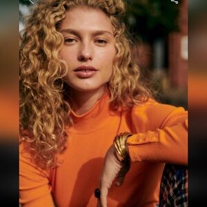 Sézane Felix Ribbed Jumper - Orange - Medium